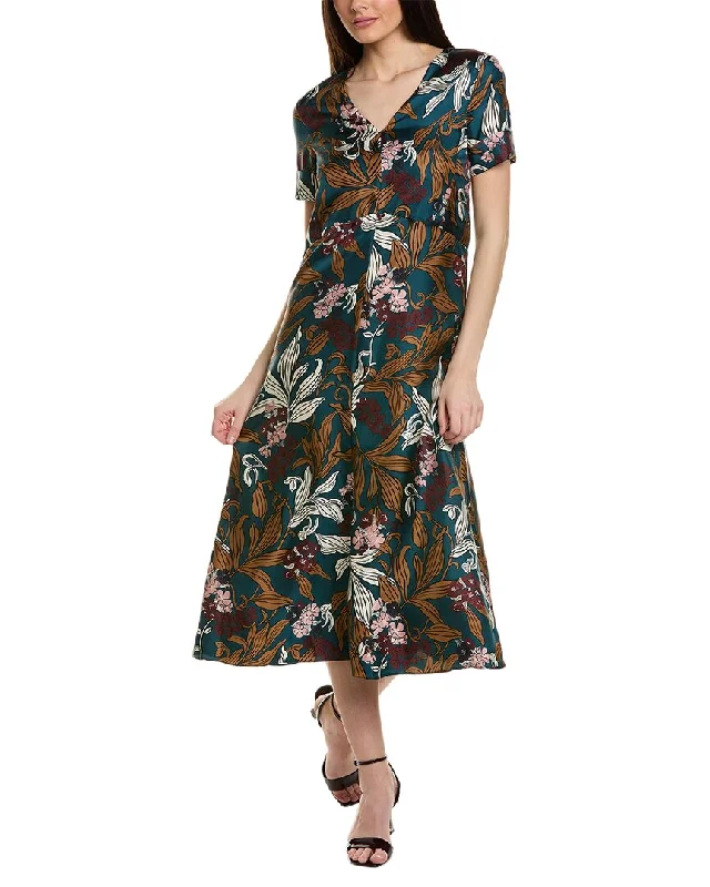 Relaxed Prints S Max Mara Paola Silk Midi Dress