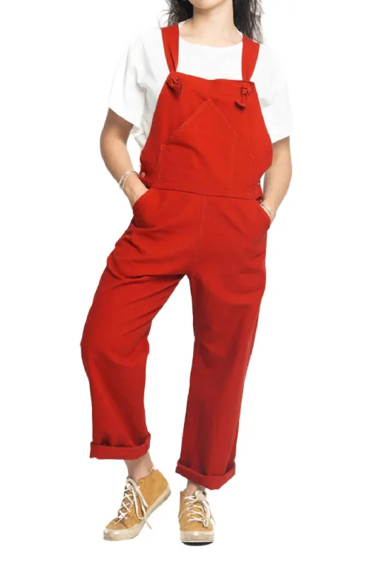 Tie Overalls In Red