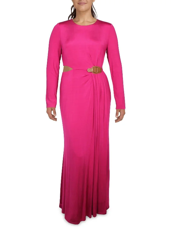 Modern Essentials Womens Buckle Trim Long Evening Dress