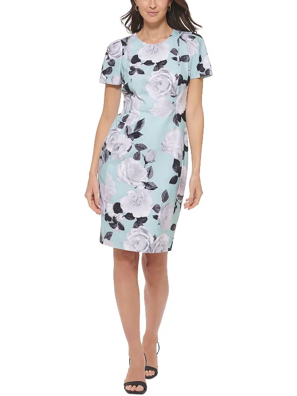 Structured Fashion Womens Floral Knee Length Midi Dress