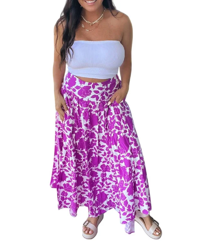 Floral Daydreamer Skirt In Magenta