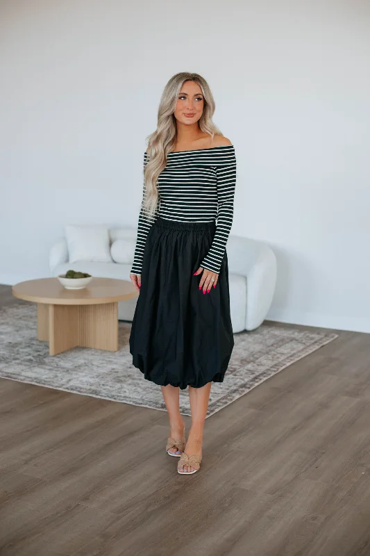 Mikala Midi Skirt - Black