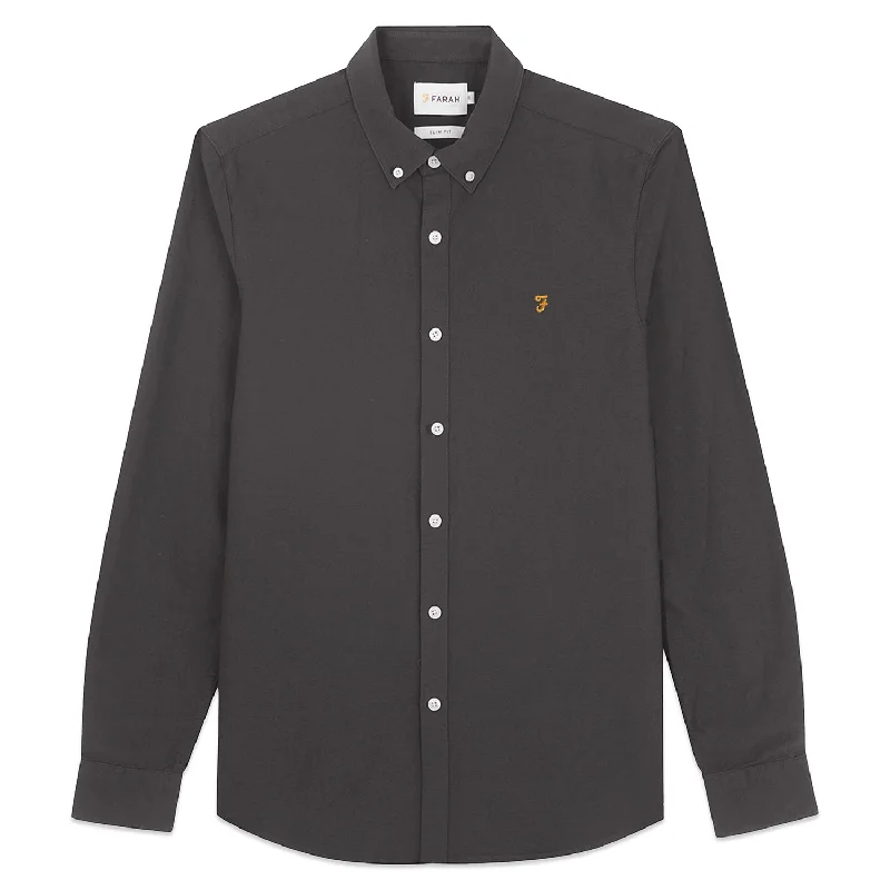 Farah Brewer New Slim Fit Oxford Shirt - Farah Grey