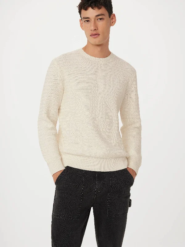 The Ribbed Crewneck Sweater in Cloud