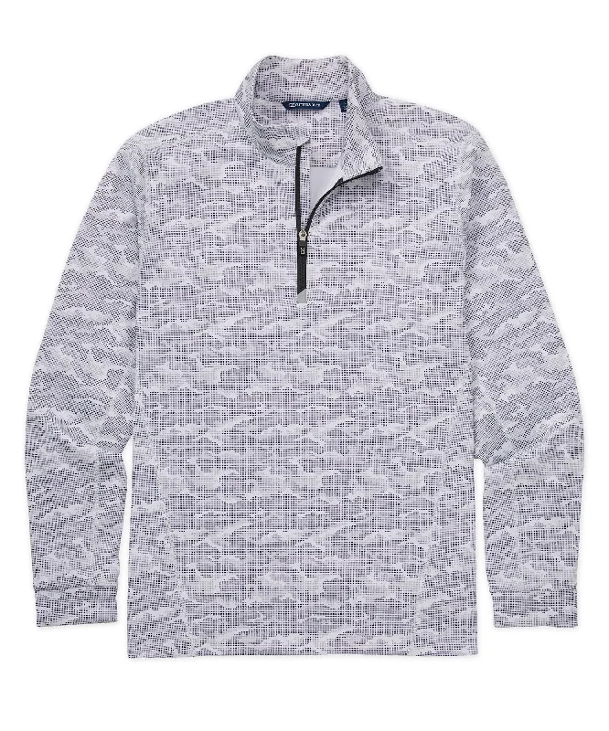 Cutter & Buck Traverse Camo Print Stretch Quarter Zip Pullover