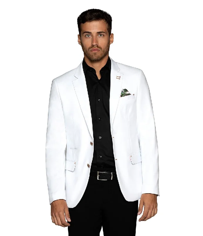 Bertigo Blazer | TURIN-05 WHITE TWILL BLAZER