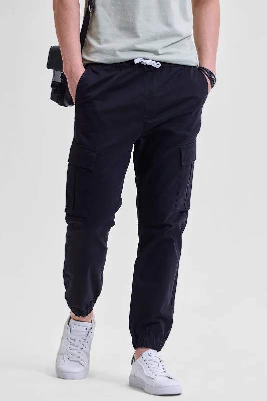 Black Slim Fit Cargo Pants