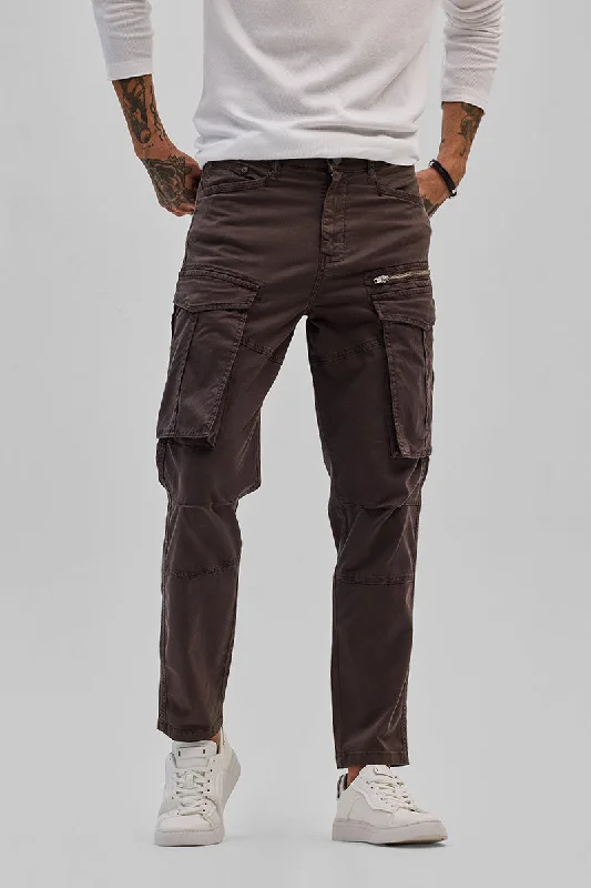 Brown Relaxed Fit Cargo Pants