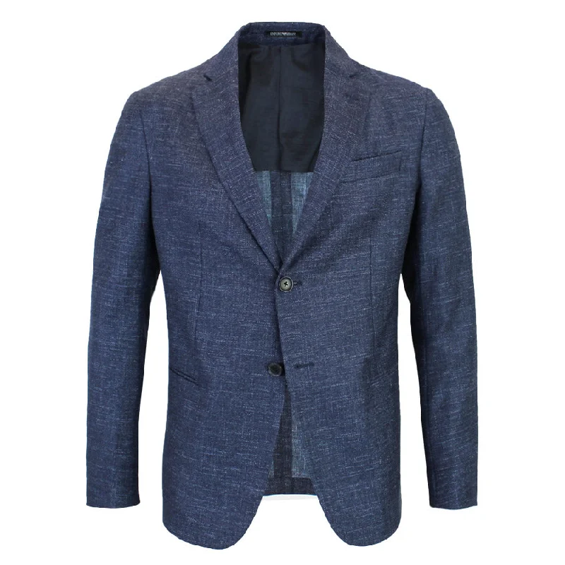 Playful Prints Designer Scarves Emporio Armani - F Line Navy Fleck Blazer