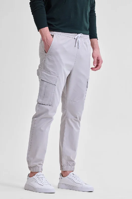 Grey Slim Fit Cargo Pants