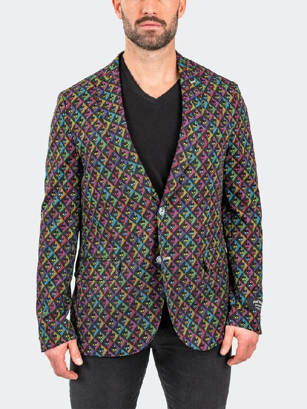 Classic Denim Long Trench Coats Maceoo Blazer | Blazer Unconstructed Neonskull Multi