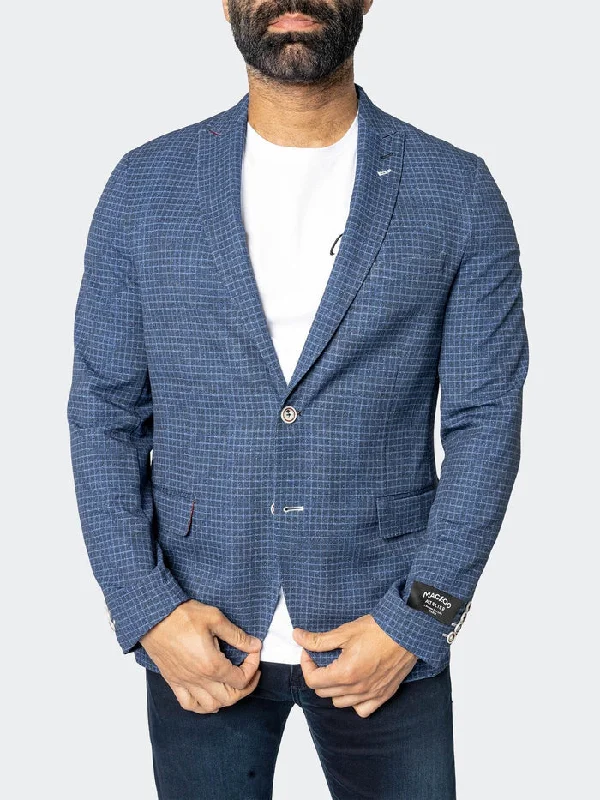 Relaxed Suiting Street Hoodies Maceoo Blazer | Blazer Unconstructed Vortex Blue