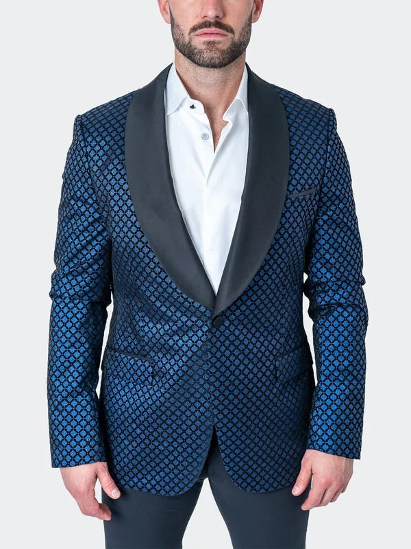 Maceoo Blazers.Maceo | Blazer Shawl Sparkle Blue