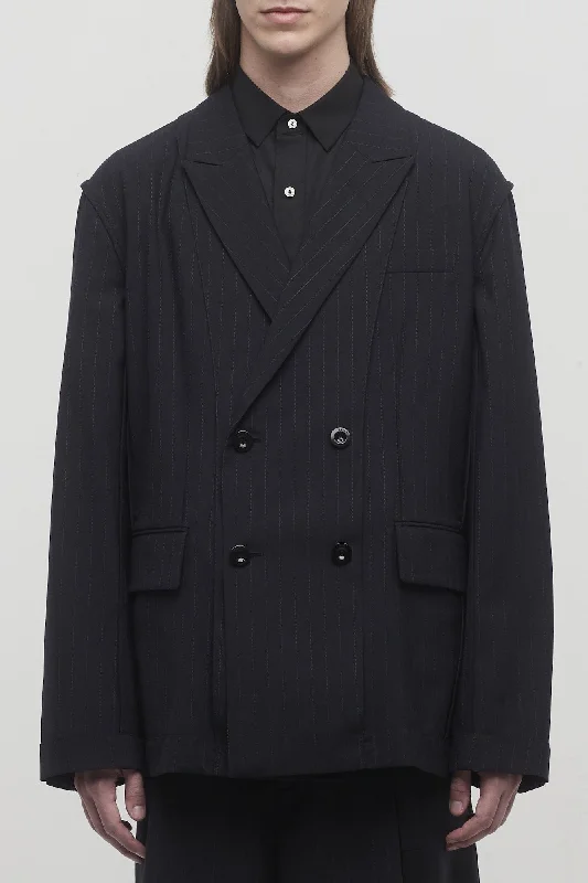 Sacai Chalk Stripe Double Breasted Blazer