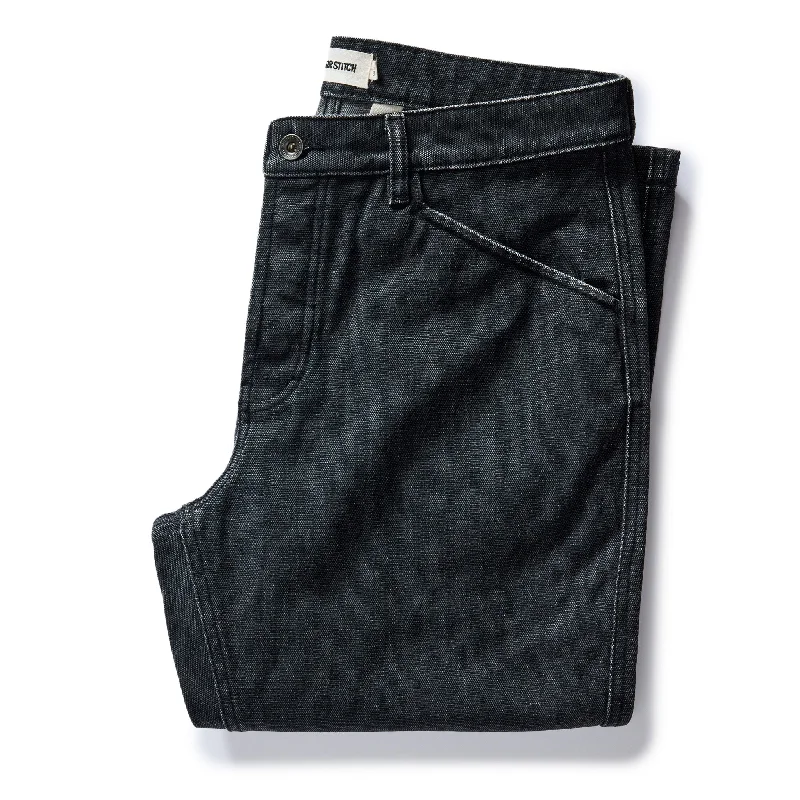 Softcore Fashion The Camp Pant in Coal Chipped Canvas