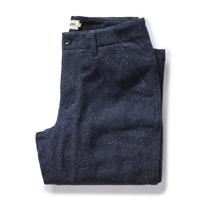 Graphic Streetwear The Carnegie Pant in Navy Nep Wool