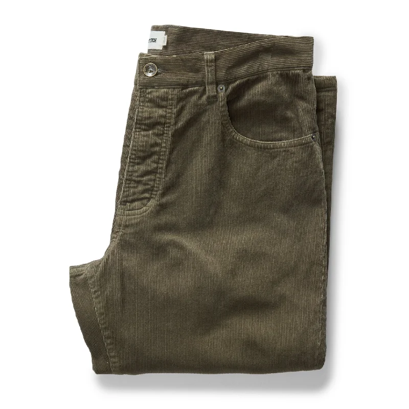 Athleisure Wear The Democratic 5-Pocket Pant in Fatigue Olive Corduroy