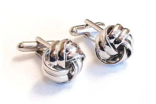 Classic Denim Love Knots / 18mm Silver Cuff Links