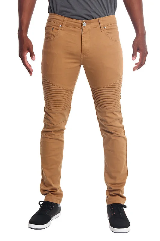 Contemporary Tailoring Men's Biker Twill Skinny Pants (Wheat)