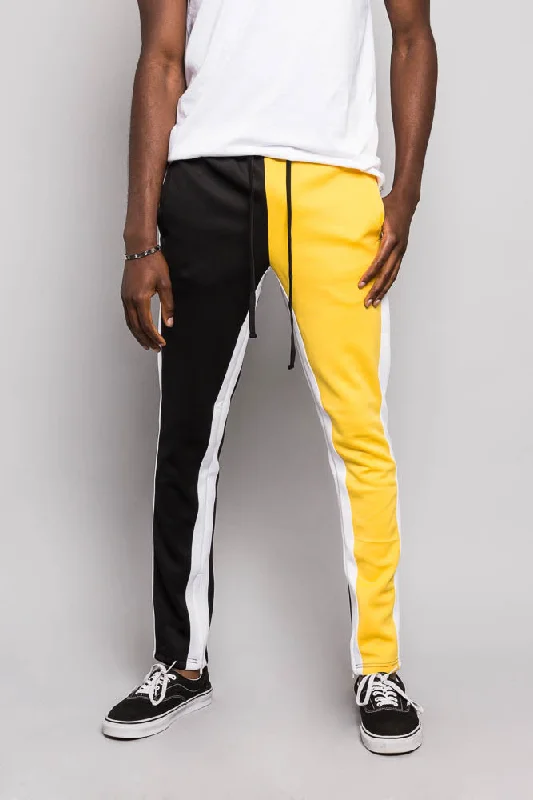 Sporty Chic Two Tone Color Blocked Track Pants