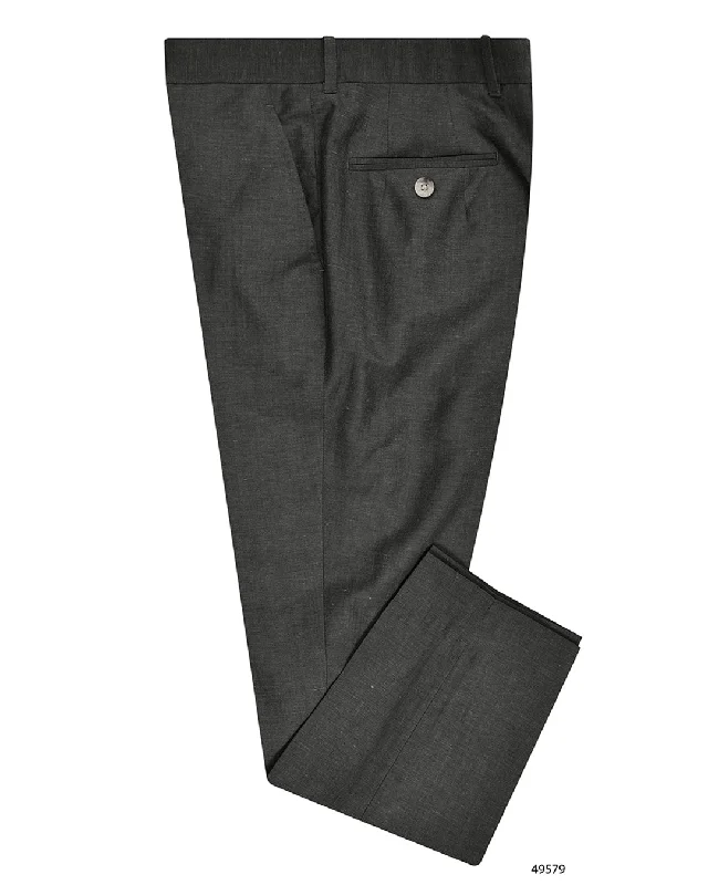 Chic Streetwear Vitale Barberis Canonico -  Dark Grey Wool Linen Dress Pant